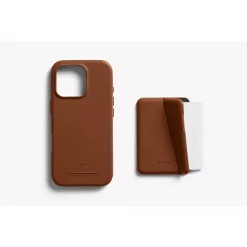Bellroy bőrtok mágneses pénztárcával iPhone 16 Pro-hoz, barna