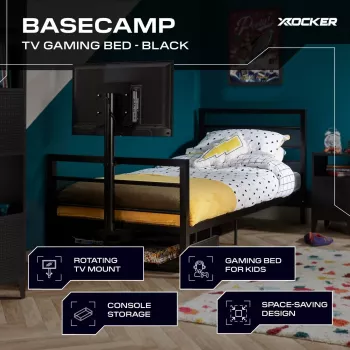 XROCKER gaming egyszemélyes ágy fekete