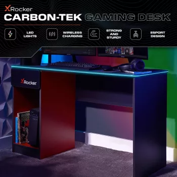 XROCKER gamer asztal szürke-piros