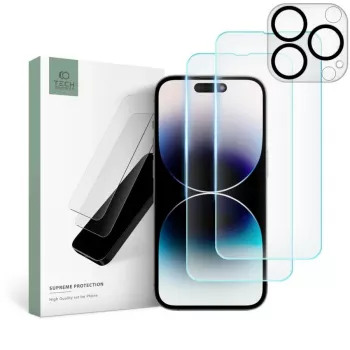 TECH-PROTECT Supreme szett edzett üveg képernyővédő Apple iPhone 14 Pro Max-hoz, tiszta