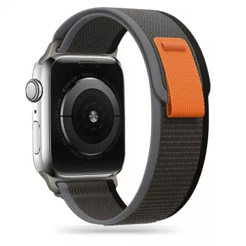 TECH-PROTECT Nylon Apple Watch 4 / 5 / 6 / 7 / 8 / SE / Ultra (42 / 44 / 45 / 49 mm) fekete/narancssárga