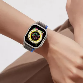 TECH-PROTECT Nylon Apple Watch 4 / 5 / 6 / 7 / 8 / SE / Ultra (42 / 44 / 45 / 49 mm) fekete/narancssárga