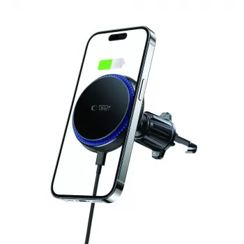 TECH-PROTECT MM15W-V4 Magnetic MagSafe szellőzőtartó autóba vezeték nélküli töltő 15W fekete