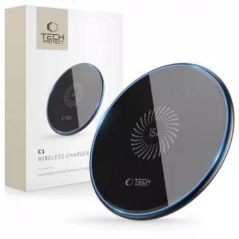 TECH-PROTECT QI15W-C1 vezeték nélküli töltő 15W fekete