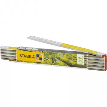 STABILA 600 2 m fa hajtogatós mérőrúd metrikus fehér/sárga