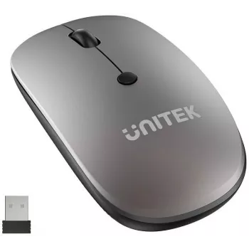 Unitek SlimTrack T060AGY01 vezeték nélküli optikai egér, 2,4 GHz, szürke