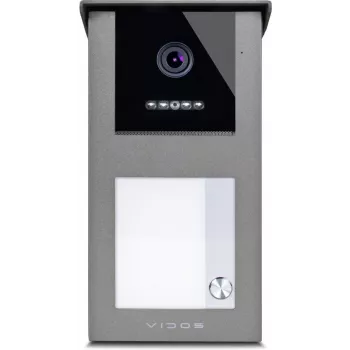 VIDOS IPX S101-1 kültéri panel RFID-olvasóval, 2MP kamera, PoE, fekete