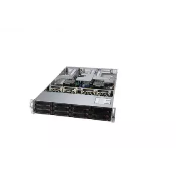 Supermicro SYS-620U-TNR 2U rack szerverplatform, dual Socket LGA4189, 24x 2,5 inch hot-swap NVMe/SATA/SAS, 2x 10GbE, 2000W redundáns titán