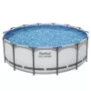 Bestway 5612X Steel Frame Above Ground Pool 427 x 122 cm (14 ft x 48 in) kerek vázas medence szűrőpumpával, létrával, takaróval, talajfóliával és ChemConnect adagolóval