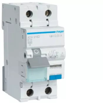 HAGER RCBO 1P+N 6kA B 16A/30mA Type-A ADA916D