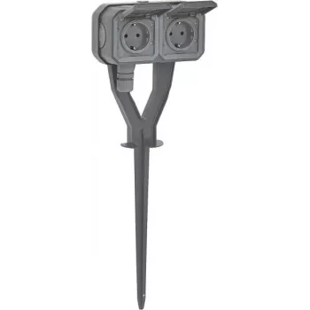 Legrand 069759L Plexo New Garden Power Post 2-es előre szerelt Schuko csatlakozóaljzat IP44 palaszürke