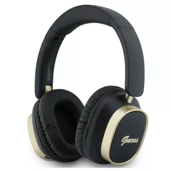 Guess Bluetooth over-ear fejhallgató ENC Rectangle Metal Script fekete