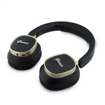 Guess Bluetooth over-ear fejhallgató ENC Rectangle Metal Script fekete