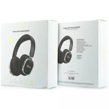 Guess Bluetooth over-ear fejhallgató ENC Rectangle Metal Script barna