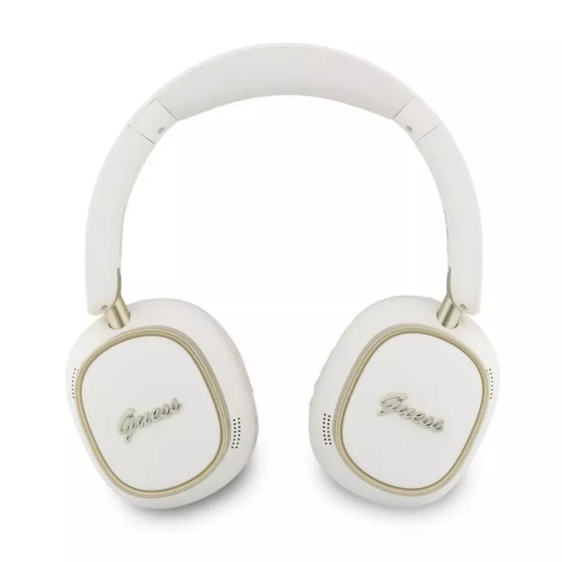 Guess Bluetooth ENC Rectangle Metal Script over-ear fejhallgató fehér