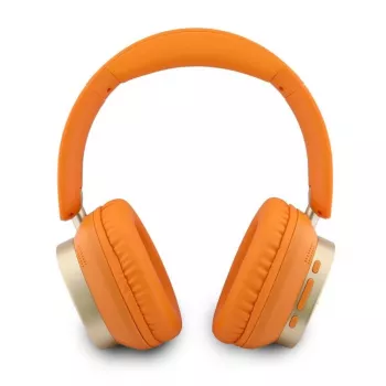 Guess Bluetooth on-ear fejhallgató Rectangle Metal Script narancssárga