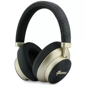 Guess GUE005456 Bluetooth over-ear fejhallgató ENC-vel, 4G Gold Script Metal, fekete