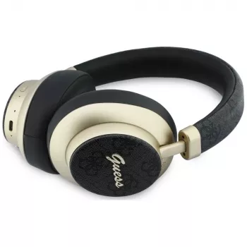 Guess GUE005456 Bluetooth over-ear fejhallgató ENC-vel, 4G Gold Script Metal, fekete