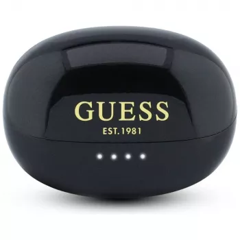 Guess nyitott fülű sztereó Bluetooth fejhallgató fémes felülettel, galvanizált részekkel és klasszikus logóval fekete