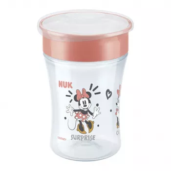 NUK Disney Mickey Mouse Magic Cup 230ml piros tanuló ivópohár 360°-os ivóperemmel