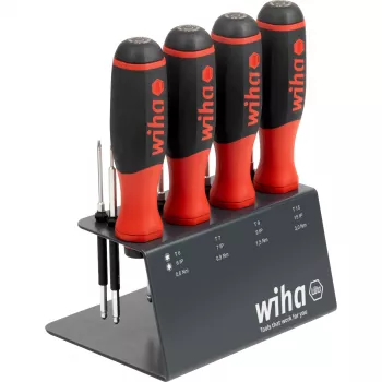 WIHA SoftFinish csavarhúzó bit tartóval 1/4 inch (fekete/piros, racsnis funkcióval)