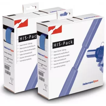HellermannTyton HIS-PACK-19.1/9.5-PO-X-BU hőre zsugorodó cső kék 19,1mm x 9,5mm x 5m adagolódoboz