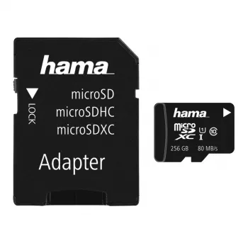 Hama microSDXC 256GB UHS Speed Class 3 UHS-I 100MB/s SD-adapterrel