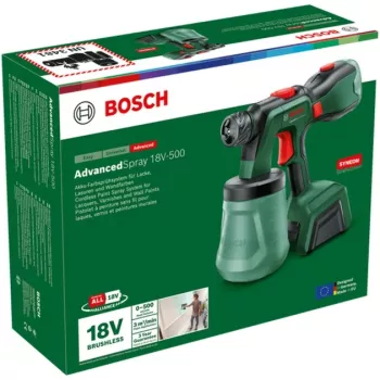 Bosch AdvancedSpray 18V-500 akkus festékszóró pisztoly (alapkészülék, zöld, POWER FOR ALL ALLIANCE)