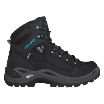 LOWA Renegade GTX Mid Ws túrabakancs - női - fekete/türkiz