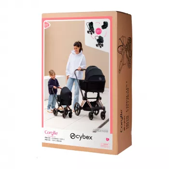 SIMBA-DICKIE Mon Grand Poupon 36-42 cm Cybex babakocsi (fekete/rózéarany)