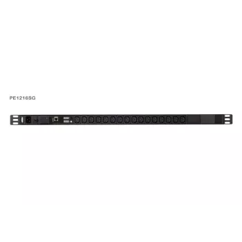 ATEN PE1216SG mérő PDU túlfeszültség-védelemmel, IEC C20 16x C13-ra, 1U rack szerelés, 16A, 200-240V