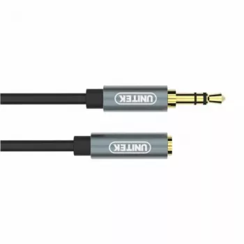 UNITEK 3,5mm audio hosszabbítókábel 1m - jack dugó - aljzat, aranyozott, fekete