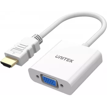 UNITEK HDMI – VGA adapter, Full HD 1080p, 60Hz, fehér