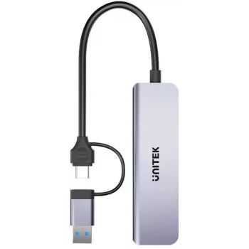 UNITEK 5 az 1-ben USB-C hub SD és MicroSD kártyaolvasóval, 5 Gbit/s, Space Grey