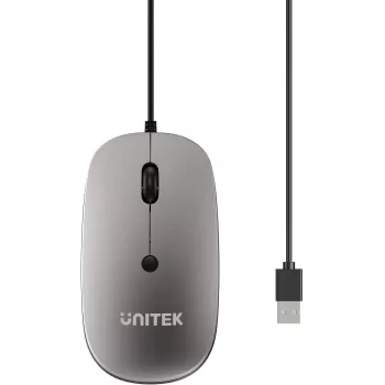 UNITEK SlimTrack 1600DPI vezetékes optikai egér, szürke