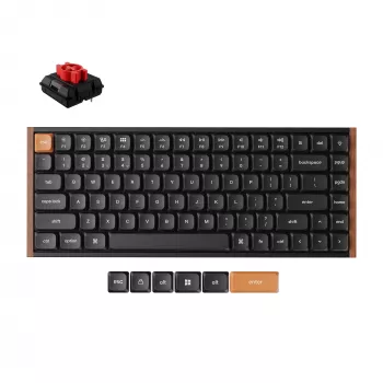 Keychron K3M-F1 75% low-profile mechanikus billentyűzet, Gateron Red Switch, RGB hot-swap, Bluetooth 5.1 & USB-C, fekete
