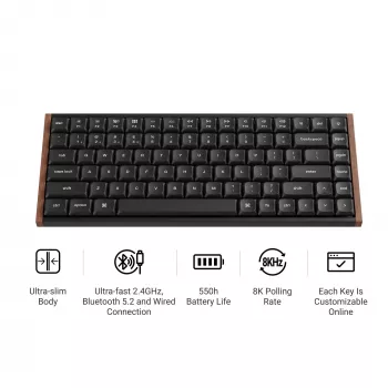 Keychron K3U-Q1Z 75% Milk POM Red Switch 8K vezeték nélküli mechanikus billentyűzet