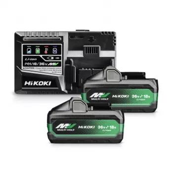 Hikoki 36V MultiVolt akkumulátor 2,5 Ah (2 darabos csomag) UC18YSL3 gyorstöltővel