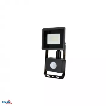 KAFLER KASTEL LED reflektor 10W 4000K 800lm IP65 fekete PIR-érzékelővel
