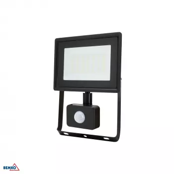 KAFLER KASTEL LED reflektorfény 30W 4000K 2520lm IP65 fekete PIR-érzékelővel