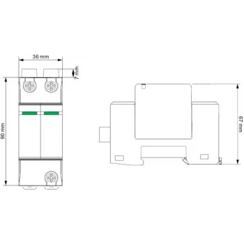 VCX DC C2P 1000V PV30 túlfeszültség-védelmi eszköz 2. típus 2P 1000V DC fotovoltaikus rendszerekhez