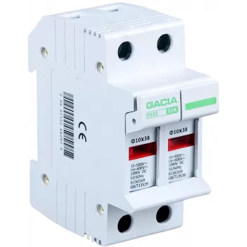VCX Pro biztosítékaljzat 2-pólusú 32A 400V AC 10x38mm DIN-sín