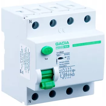 GACIA PR8NM 4P 25A 30mA A típusú hibaáram-védőberendezés (RCD) 4-pólusú 25A 30mA