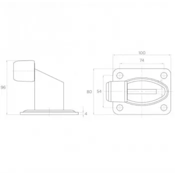 PSG 60.038 Gate Buffer Bumper - EPDM Rubber, Black, 60x38mm