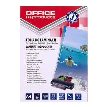 PBS CONNECT OFFICE PRODUCTS laminálófólia A4 2x100 mikrométer fényes 100 lap átlátszó