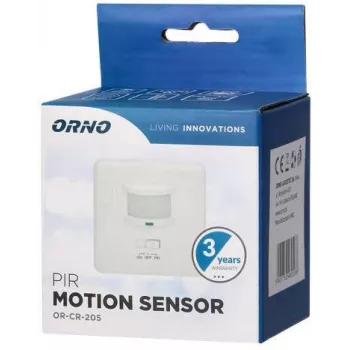 ORNO OR-CR-205 PIR mozgásérzékelő, 360°, 6 m, 230 V, fehér, mennyezetbe süllyesztett szerelés