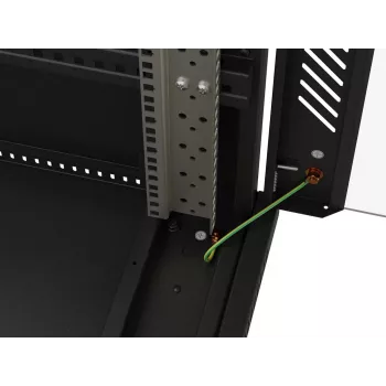 LANBERG 19 inch 27U álló rack szekrény 600x1000 mm fekete perforált ajtóval (Flat Pack)