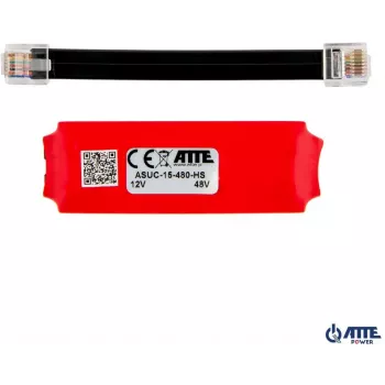 ATTE ASUC-15-480-HS passzív PoE adapter, bemenet 10-30V DC, kimenet 48V DC 15W, 0,31A, RJ45, fali szerelés, fekete
