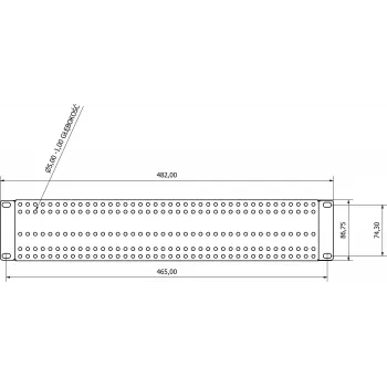 ATTE ADD-RACK2U1 2U 19 inch rack szerelőadapter egyszerű szerelőlyukakkal, fekete