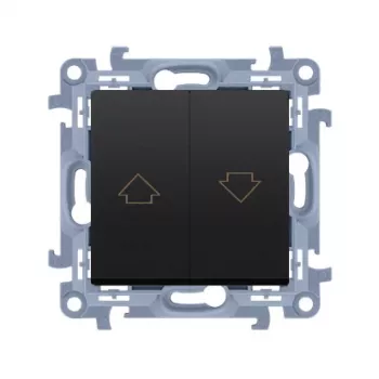 KONTAK-SIMON Kontakt Simon 10 modul matt fekete redőnyvezérlő gomb nyíl csavaros csatlakozó 10A 250V